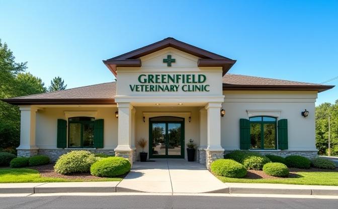 Front view of Greenfield Veterinary Clinic in Bristol